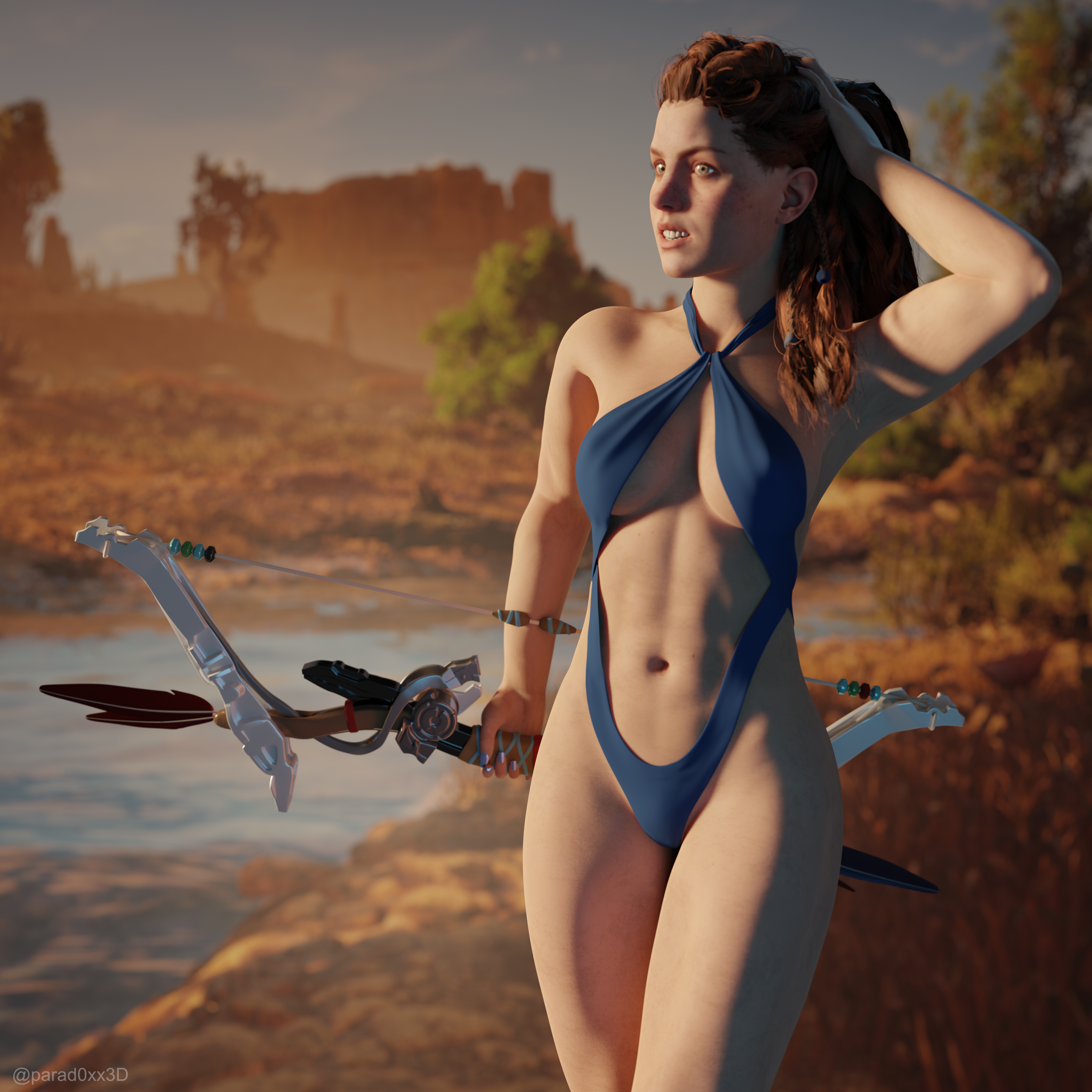 007 - Aloy Swimsuit Pinup - Blue