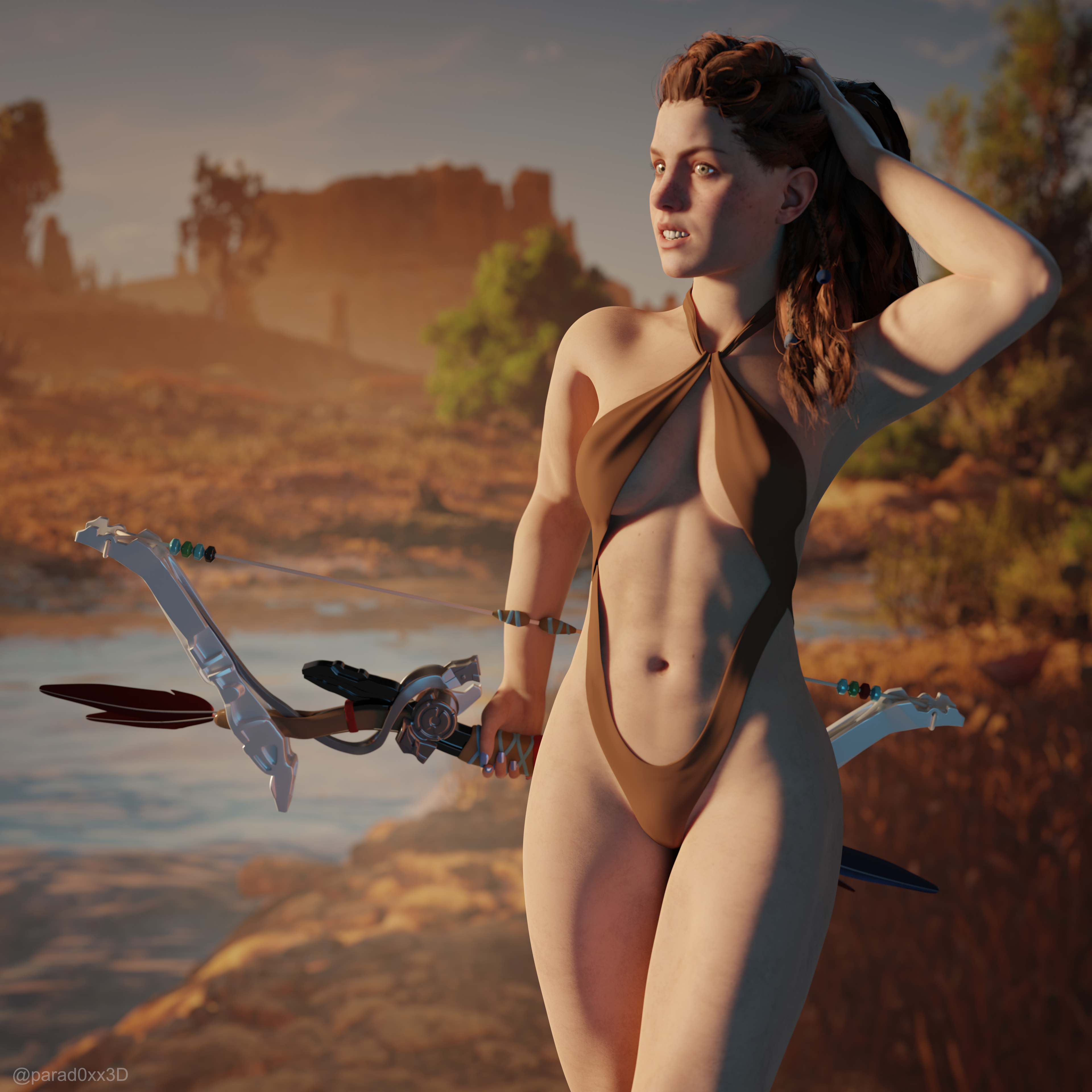 007 - Aloy Swimsuit Pinup - Brown